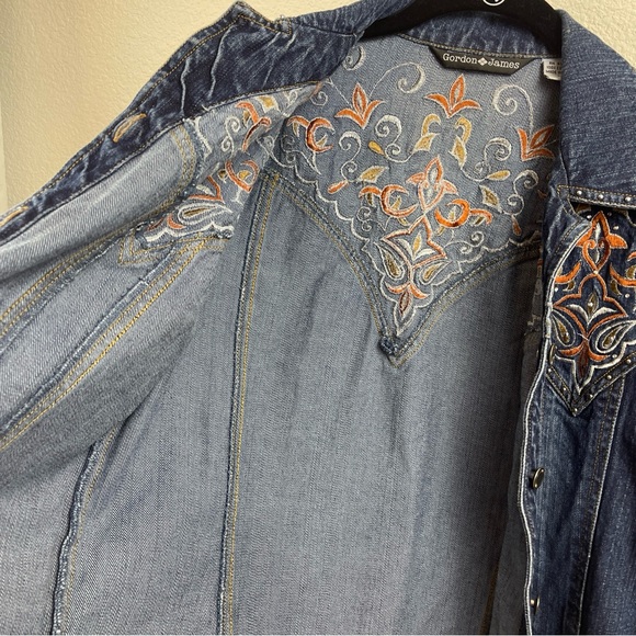 Gordon James Blue Denim Embellished Jacket Medium - Picture 8 of 11